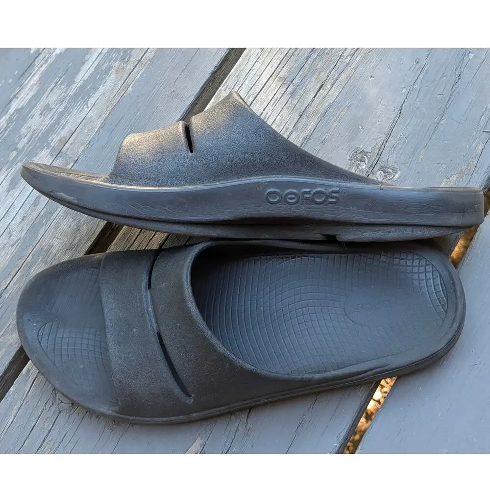 OOFOS OOahh Recovery Slide Sandals Black Men's Size 13 Comfort Orthopedic EU 46